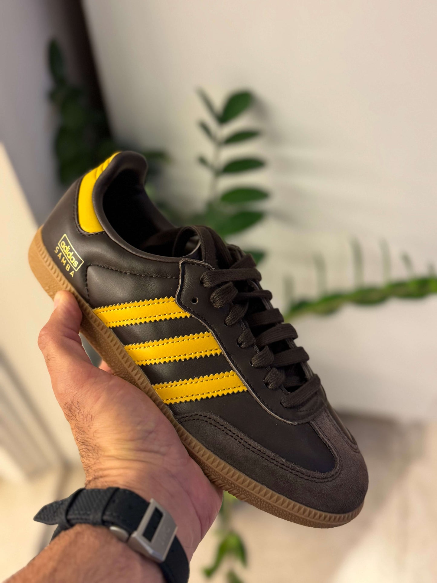 Adidas Samba OG Dark Brown yellow